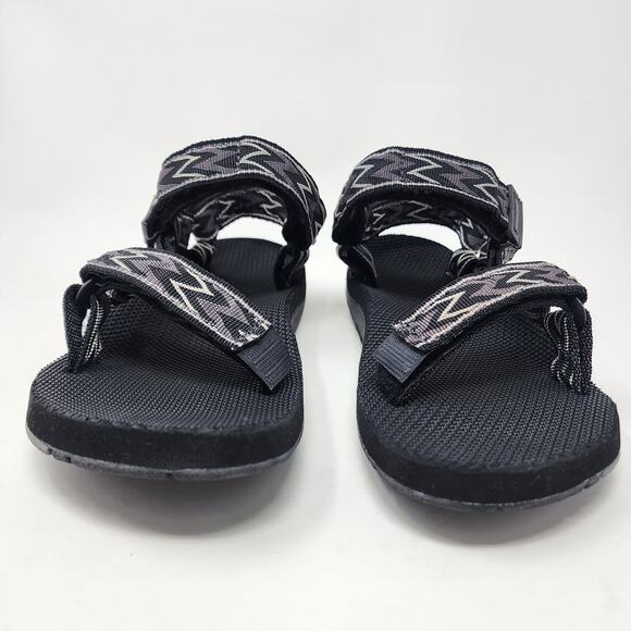 Vintage Teva Sandals Men 9 USA Made Grey Black Zigzag Sport Water Fishing Shoes - Picture 4 of 11